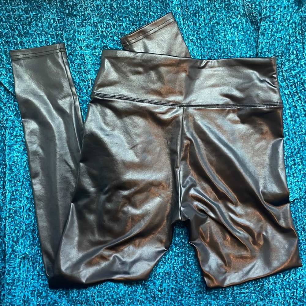 Black leather leggings